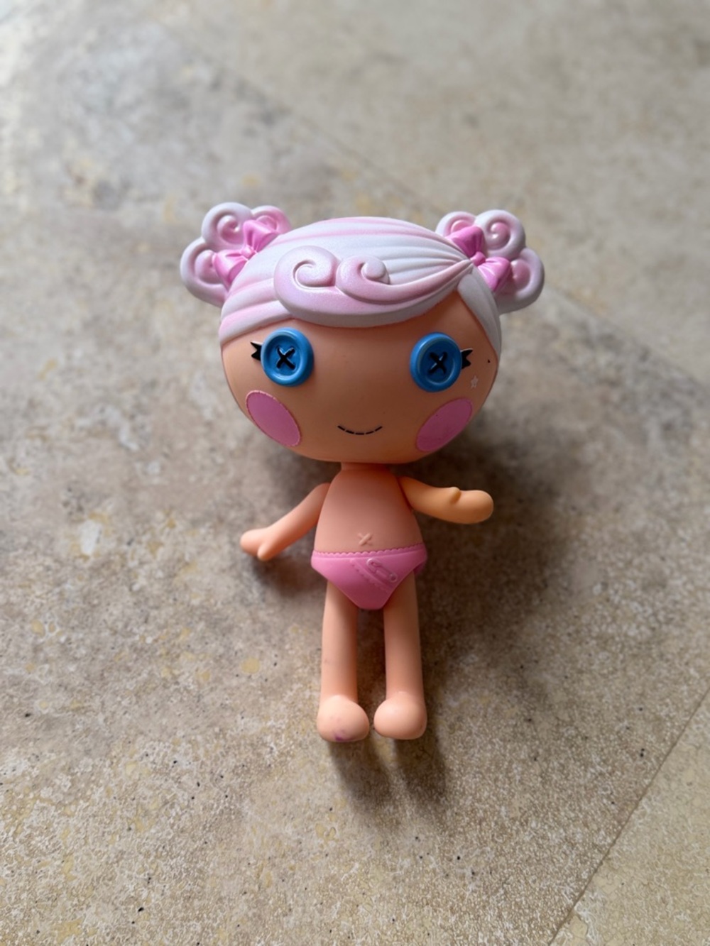 Lalaloopsy Doll Sky Doll Playtime White Hair Button Eyes Pink Bow Collectible